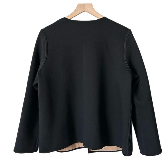 NEW J. Jill Wearever Double Knit Reversible Jacket in Black and Tan. Size Medium - Picture 2 of 5